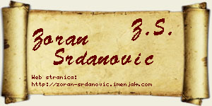 Zoran Srdanović vizit kartica